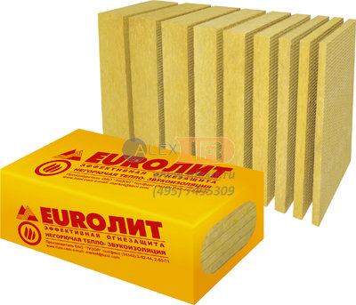 Плиты EURO-ЛИТ 150 (1000*600*25, 4,8м2 уп, 150кг/м3) цена за м2